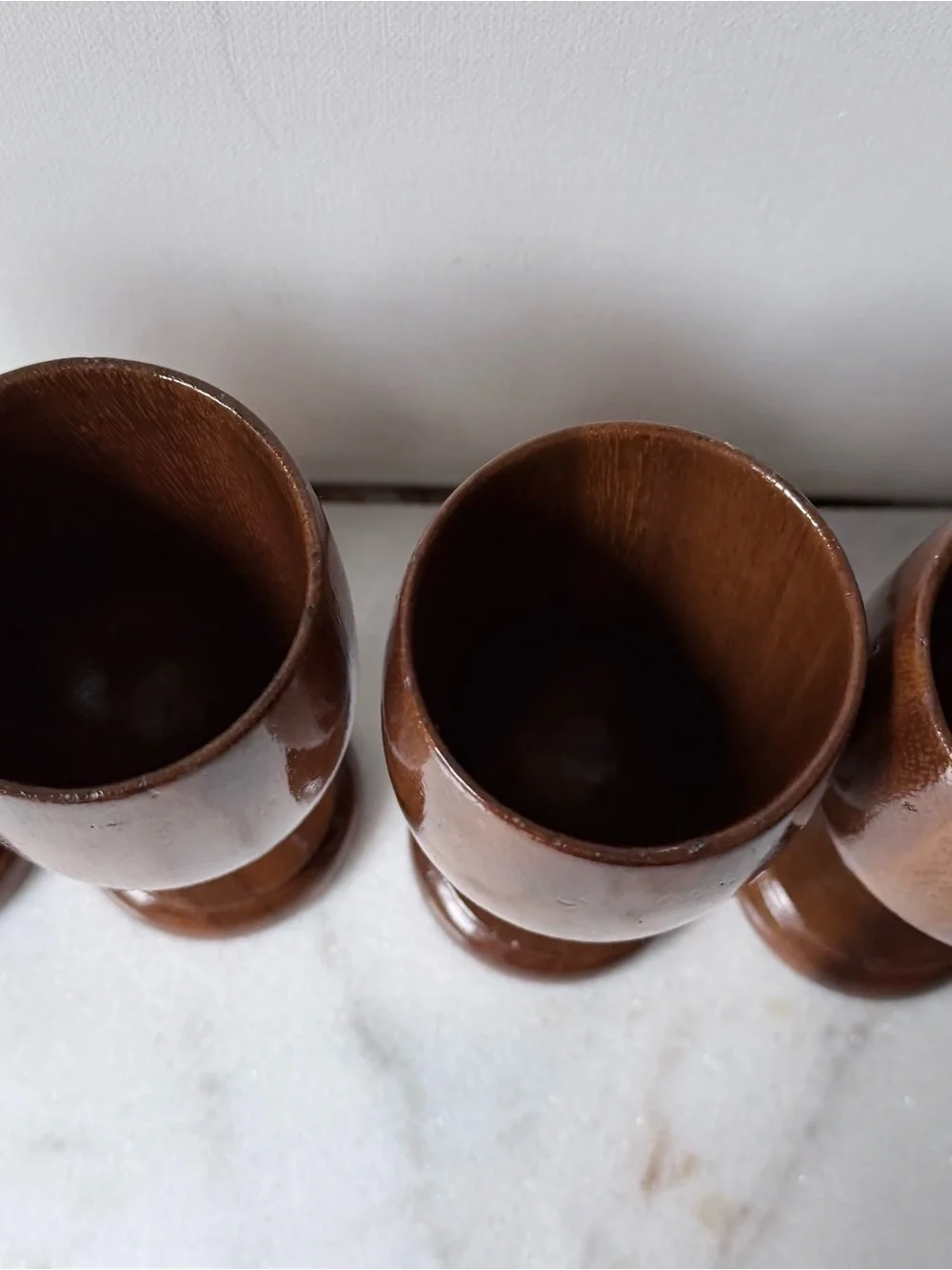 Waikiki Woods Monkey Pod Hawaii Vintage 6” Goblets Lot of 4…